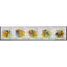 Russia 1266-1270 five strips (complete.issue.) unmounted mint/never hinged ** MNH 2005 Bumblebees (Stamps for collectors) Invertebrates Other (insects, snails, bees…)