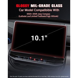 ASZSK For 2023~2025 Jeep Compass (Latitude Lux/Limited/Trailhawk/High Altitude) 10.1 Inch Glossy Screen Protector - [More Clear& Smooth] - Mil-Grade 9H+ Tempered Glass - Touchscreen *1