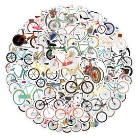 AUCEKO Pack of 100 Retro Bicycle Stickers Pack Retro Bicycle Sticker Set Waterproof Vinyl Stickers for Laptop Children Cars Motorcycle Bicycle Skateboard Luggage Suitcase Computer Sticker Graffiti