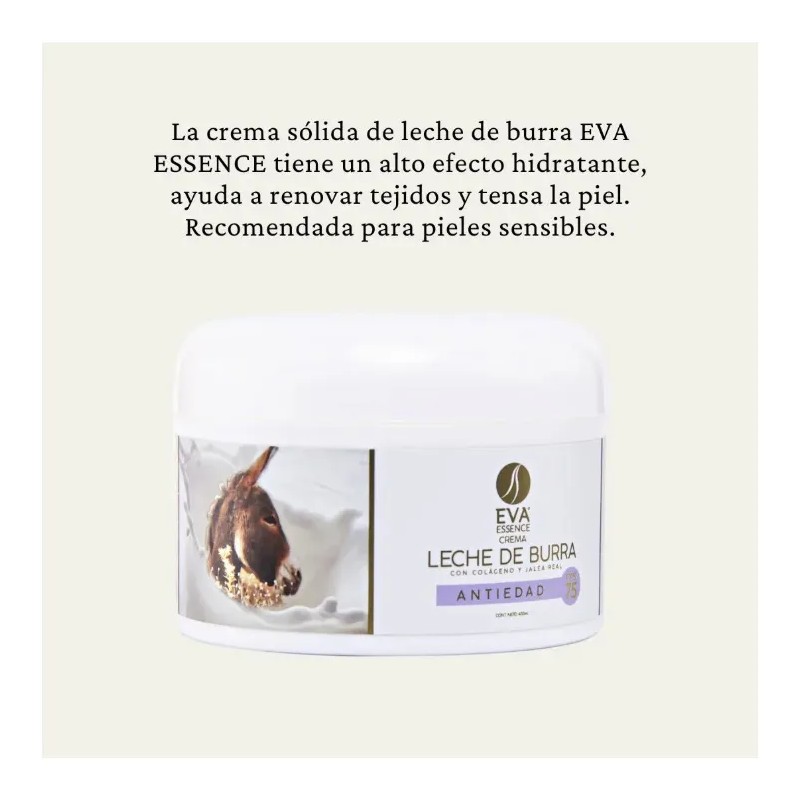 3 Cremas Sólidas Hidratantes Leche De Burra Eva Essence Sensible