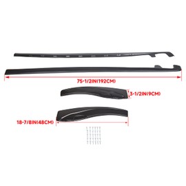 KUAFU Replacement Rocker Panels Guard Side Skirts Extension Compatible with 2005-2013 Chevy Corvette C6 Wide Body Models ZR1 Style with Mud Flaps