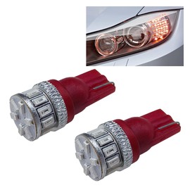 DUSCOKE 2PCS T10 Wedge 168 194 LED Bulbs, 175 2825 W5W Bright Red Car Dome Light Bulb with 3014 18SMD Chip, 12V Illumination Lamp Replacement for Car Trunk Map Door Side Marker Light (Red)