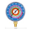 MEASUREMAN Refrigeration Pressure Gauge, 2-3/4" Dial, Blue Dial & Red