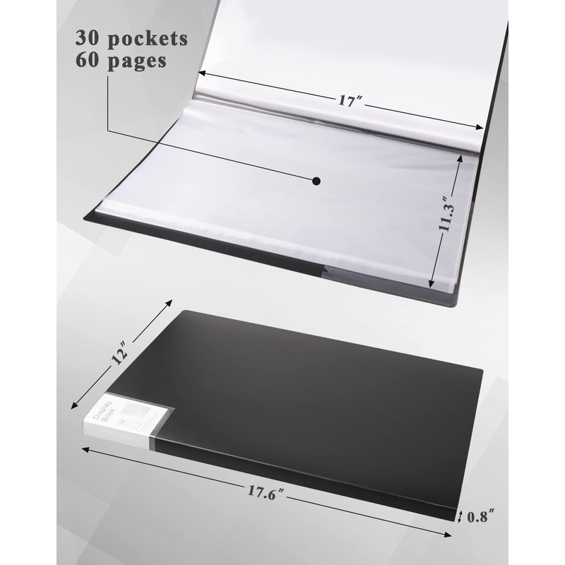 Art Portfolio 4 Packs Portfolio Folder with Plastic Sleeves Presentation