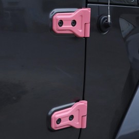 BURANIFUSION 8pcs Pink Door Hinge Covers Trim + 2/4Door Accessories 8Sets Left Right Front Rear for Jeep for Gladiator 2020-2023 for Wrangler 2018-2023 8PDHCTF2JWJ2A WEF1536