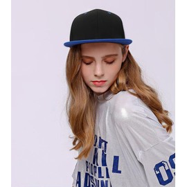 Initlove Classic Snapback Hat for Men Women Unisex Baseball Cap Adjustable Black Blue