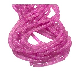 Handmade Pink Quartz 6mm Heishi Tire Shape Beads Strand 16” Long Smooth Gemstone DIY