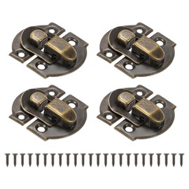 PATIKIL Small Metal Box Toggle Latch, 4 Pack Vintage Hasp Latch Lock Buckle Hardware with Mounting Screw for Wood Jewelry Cabinet Toolbox Ordinary Box, Bronze