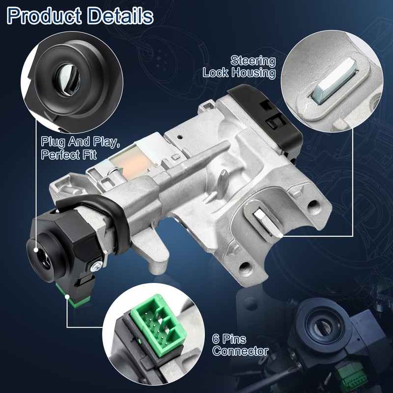 Ignition Assembly - Ignition Lock Cylinder & Housing with 2