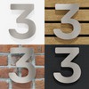 N-01-3-E Stainless Steel House Number 3 - Solid, Weatherproof and