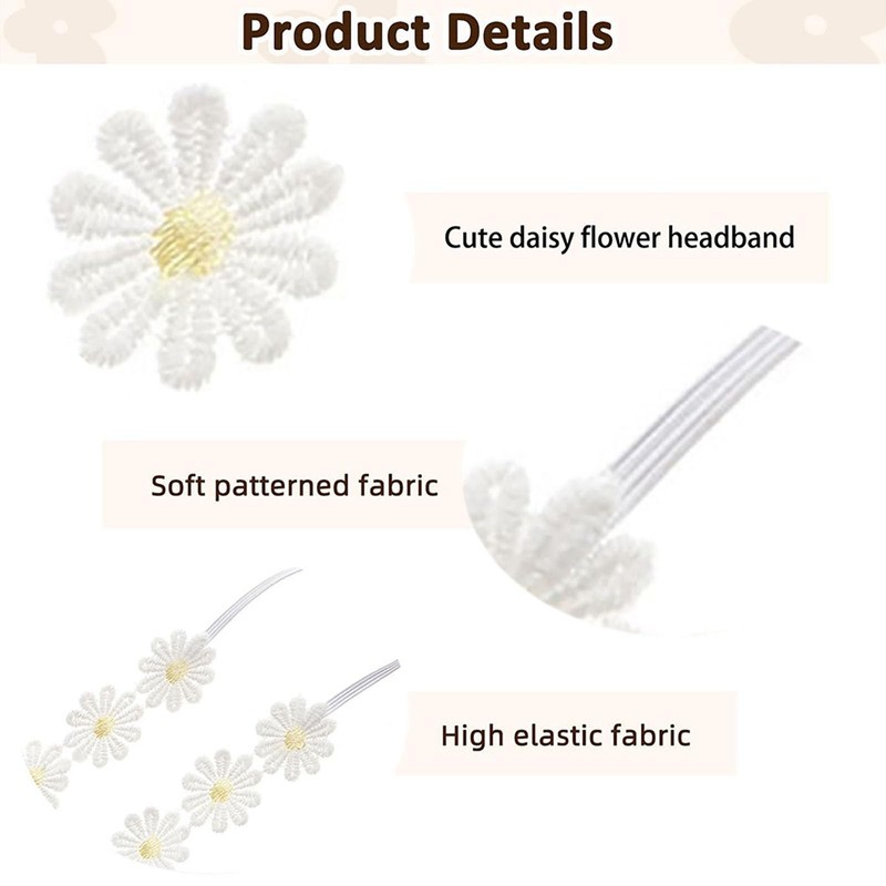 NUOSYI 2PCS Baby Girls Daisy Flower Bows Headbands Party Hair