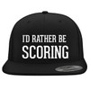 I'd Rather Be Scoring - Embroidered Structured Flat Bill Hat