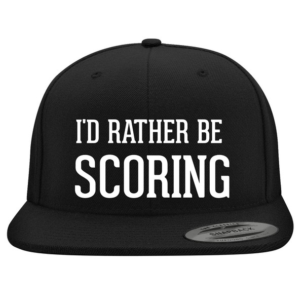 I'd Rather Be Scoring - Embroidered Structured Flat Bill Hat