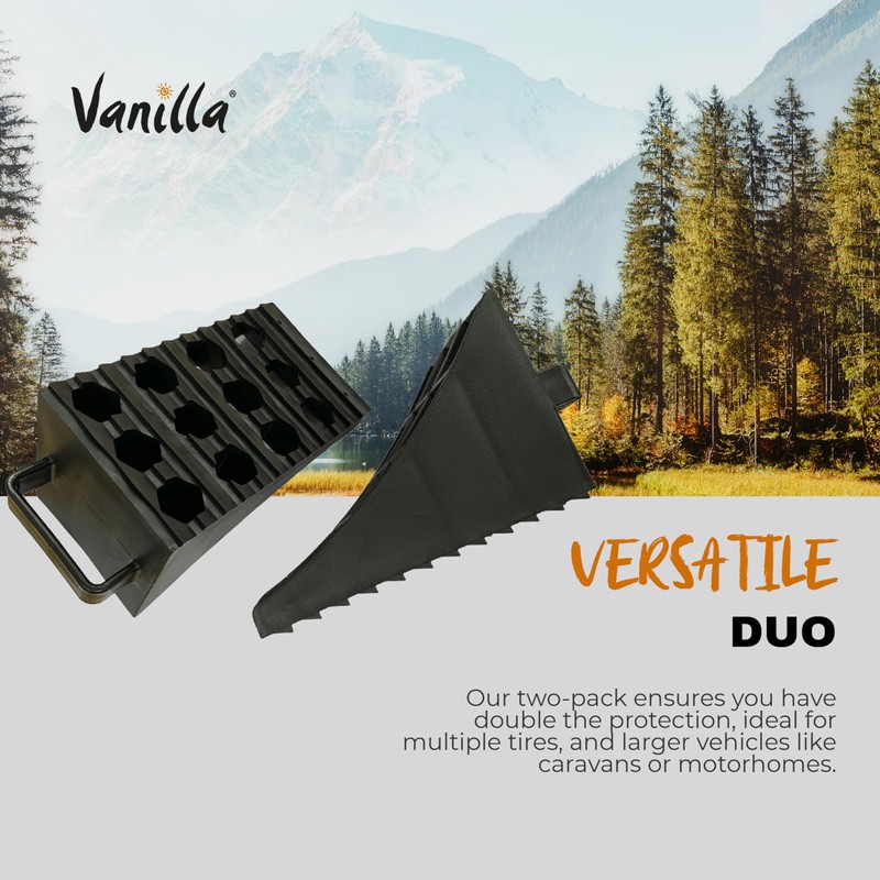Vanilla Leisure Wheel Chocks with Handles - 2 Pack -