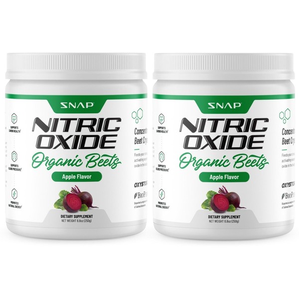Organic Apple Beet Root Powder Nitric Oxide Beets, Flavored - 2 Pack