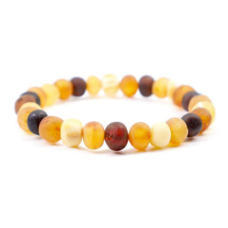 Baltic Amber Bracelet for Adults Made on Elastic Band- Natural