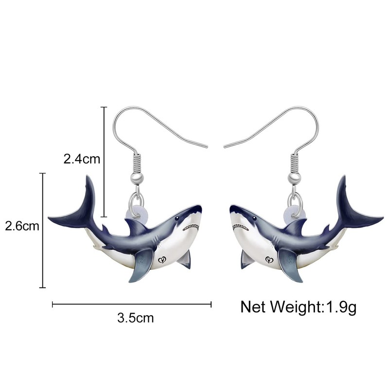 RAIDIN Cute Acrylic Ocean Animal Whale Shark Earrings for Women