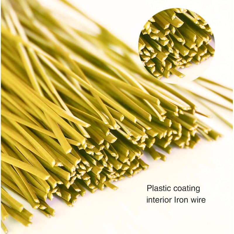 200 Pcs 6" Garden Plastic Plant Twist Ties Reusable Yellow