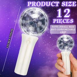 Baquler 12 Pcs LED Disco Ball Wand Flashing LED Light up Wand with 3 Modes 70s Disco Party Decorations Disco Glow Accessories Disco Party Favors for Stage Props Bachelorette Birthday Party(White)