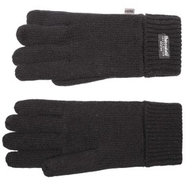 EEM Men's Knitted Gloves LASSE with Thinsulate Thermal Lining Polyester Knitted Material 100% Wool - Black sheep's wool., size: l