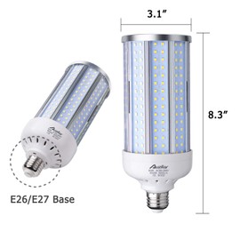 60W LED Corn Light Bulb for Indoor Large Area, E26 6000Lm 6500K Cool White,Super Bright Daylight LED Corn Bulb for Garage Barn Workshop Warehouse Factory Porch Backyard High Bay, 85V-265V