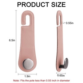JESTOP Car Headrest Hooks, 2 Pack Leather Car Seat Storage Hanger for Purses Bags, Stylish Car Seat Organizer Hooks for Handbag Coat Umbrellas, Car Inside Accessories, Pink