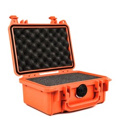 PELI 1120 Koffer, Schutzbox für Optische und Elektronische Instrumente, IP67 Wasser- und Staubdicht, 2L Volumen, Mit Schaumstoffeinlage (anpassbar), Orange