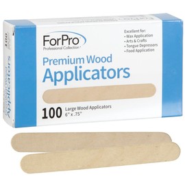 ForPro Premium Wood Applicators, Non-Sterile, Hair Removal Waxing Sticks, Large, 6” L x .75” W, 100-Count (Pack of 6)