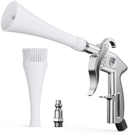 Tornado Car Cleaning Gun Interior Dryer Air Blow Gun, Automotive Tool Car Detailing Supplies High Pressure Air Gun, Car Detailing Cleaner Kit for Car Quickly Blasts Dirt and Dust Works with Air Silver