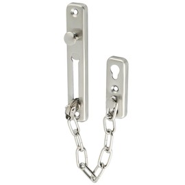 8.6" Door Chain Lock Door Latch Guard Stainless Steel Safety Chain Door Bolt with Spring Anti-Theft Press Lock for Interior Front Door Toilet Door Barn Door Fence Door Garage Door (Brushed)