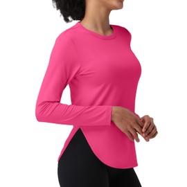 Pioneer Camp Women's Sun Shirts Long Sleeve SPF UPF 50+ UV Protection Tops Lightweight Quick Dry for Hiking Running Workout Rose Red
