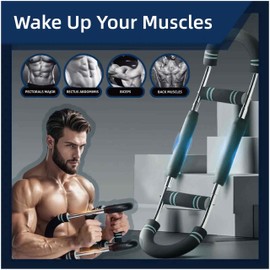 Twister Arm Trainer,Adjustable 40-110lbs Chest Workout Equipment Power Twist Arm Trainer,Forearm Strengthener,Portable Twister Arm Workout for Home Fitness (Grey)