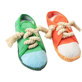 Labbe 2 Stück Hunde Kauspielzeug Pantoffelform Hundespielzeug Quietschendes Spielzeug für Haustiere