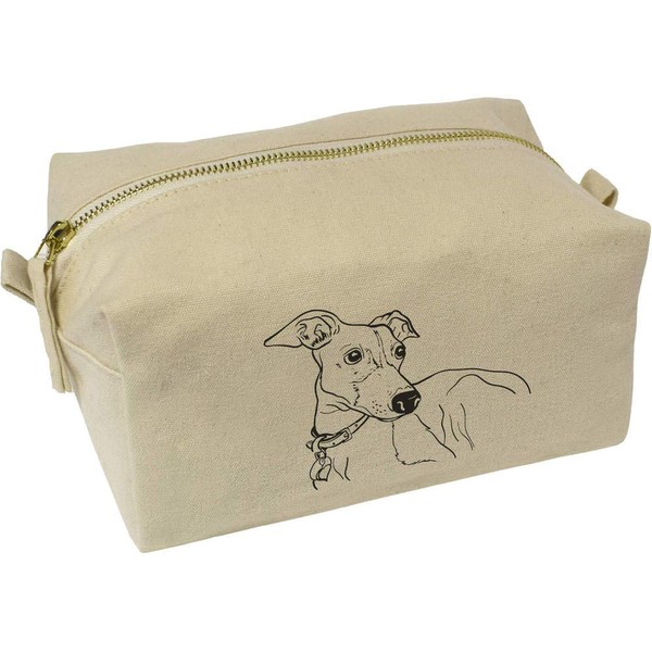 'Italian Greyhound Dog' Canvas Wash Bag/Makeup Case (CS00012305)