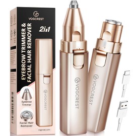 VG VOGCREST Facial Hair Removal: 2 in 1 Practical Facial Razor - An Efficient Beauty Tool for Women Aged 18 to 30 - Daily Use at Home and Travel