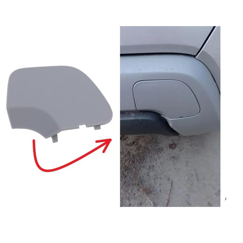 appRUN Rear Bumper Tow Bar Hook Cap Grey For DACIA