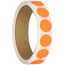 Aviditi Circle Inventory Color Coded Label, 3/4" Diameter, Fluorescent Red, Roll of 500 (DL610G)