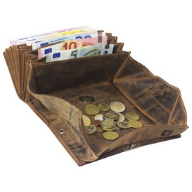 Greenburry Vintage 1785A-25 Leather Waiter's Wallet with Window, brown