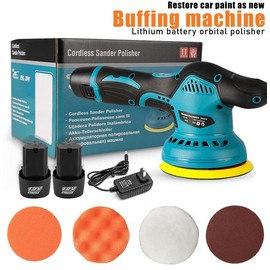Cordless Car Buffer Polisher with 12V Lithium Rechargeable Battery*2, Cordless Polisher with 8 Variable Speeds, Cordless Buffer Polisher for Car Detailing, Polishing Tools, Polishing Accessories for Men