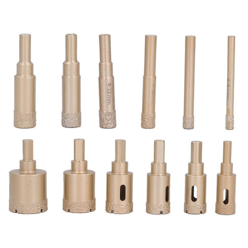12Pcs Diamond Hole Saw Kit Carbon Steel 6 to 35mm