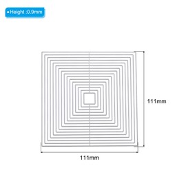 PATIKIL Square Die Cuts Shapes Metal Stencils Background Dies Clearance Scrapbooking Die-Cuts for Paper Crafting, Card Making, Scrapbooking and Embossing, 4.4"