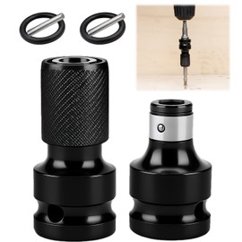 Pack of 2 Impact Wrench Bit Adapter, 1/2 to 1/4 Inch Bit Holder Socket Adapter, Hex Adapter Made of Steel, Applicable Electric Screwdriver Drill, Impact Ratchet Wrench Screwdriver Bit