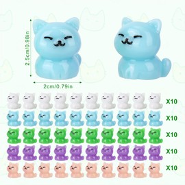 50pcs Mini Resin Cats, 5 Colors Tiny Cats to Hide Cute Miniature Cat Figurines Small Kittens Statues for Dashboard Accessories Garden Landscape Dollhouse Ornaments Party Decor Crafts Gifts