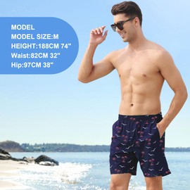 DEOLAX - Traje de baño para hombre, de 7 pulgadas de entrepierna, ajuste seco, pantalones cortos de baño, ligero, para entrenamiento, para hombre, Azul marino, X-Large