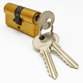 Security Door Cylinder 60 mm - Brass Euro Profile Cylinder | Door Cylinder for Home Door, Front Door & Office | Cylinder Lock with Key - Burglary Protection Easy to Install