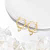 VONALA Heart Hoop Earrings Gold Plated 925 Sterling Silver Opal