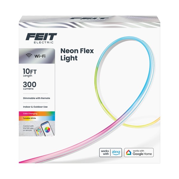 Feit Electric Smart LED Neon Flex Strip Lights, 10FT, Bendable,