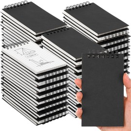 Jutom 100 Pcs Mini Pocket Notebooks Bulk 3x5 Graph Paper Top Spiral Notebook 120 Pages 80 Gsm Mini Grid Notepads Small Memo Pads for Home Classroom Office Business Work Supplies (Black)