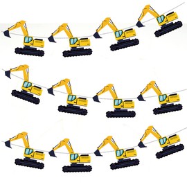 AK Giftshop Digger Bunting Party Decorations - 12pcs / 2.5m Ribbon