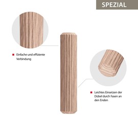 TOX Boltfix Wood Mini Set (190 Pieces) + Neo Carpenter's Pencils, Wooden Dowels in 3 Standard Sizes 6/30, 8/40 and 10/40, Neon Pencils Green, Yellow, Orange (Pack of 4), 094909137